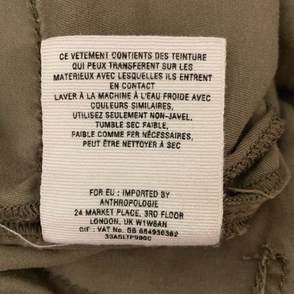 Flawed Anthropologie Hei Hei Olive Green Pants Size 4 - Picture 11 of 12